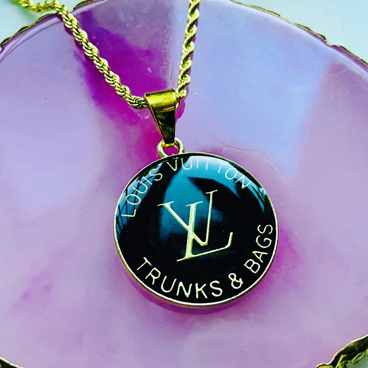 LV Multicolor Trunk Button Necklaces - Designer Button Jewelry