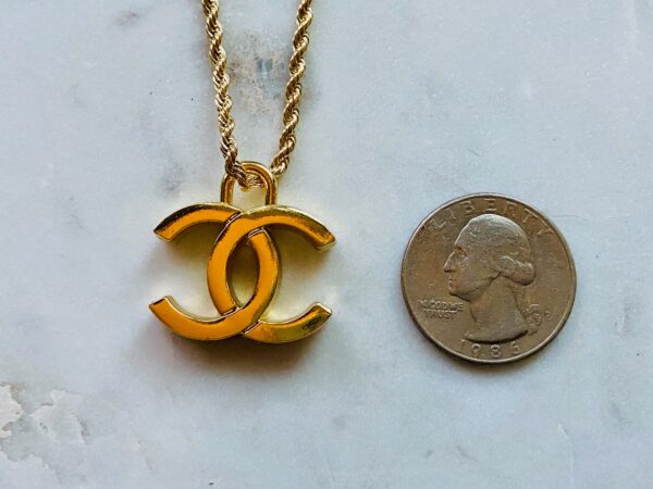 Chanel Necklace Metal Gold Tone Cc Auth 42836 | Chairish