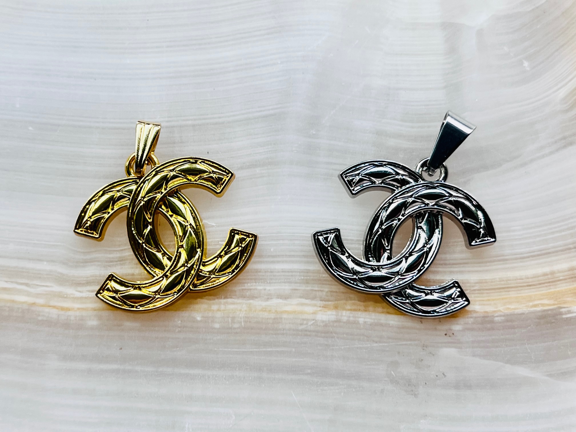 chanel gold cc logo earrings