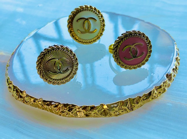AUTHENTIC!! Lot Of 2 CHANEL Vintage Buttons Gold CC Logo