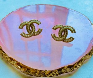 Repurposed gold Chanel Button Earrings