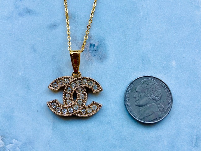 ＣＨＡＮＥＬ CC mark Rhinestone Necklace Silver plated Silver Necklace 30001 –  BRANDSHOP-RESHINE
