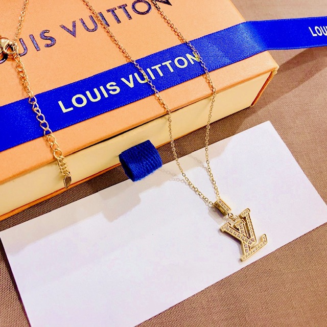 Louis Vuitton Essential V Pendant Necklace - Couture USA